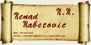 Nenad Mabetović vizit kartica